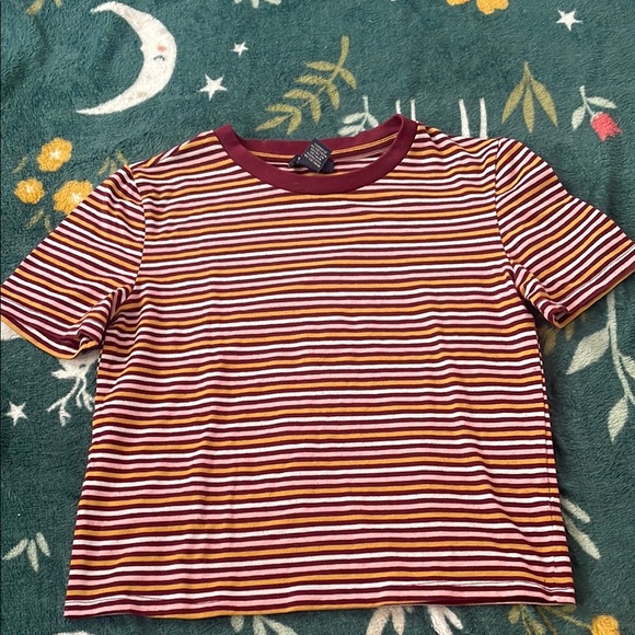 Striped Maroon and White T-Shirt - Picture 1 of 3